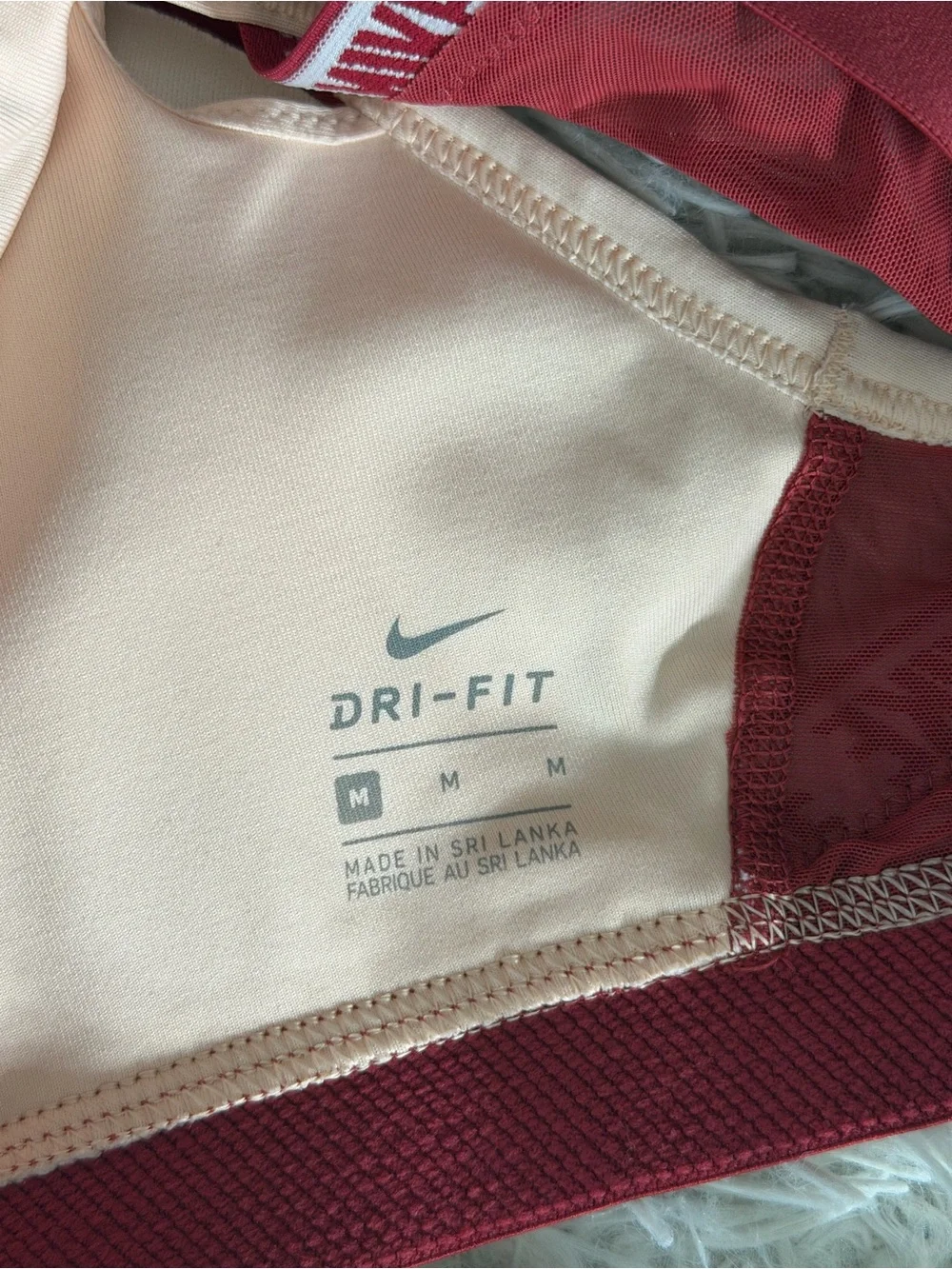 Nike Pink & Burgundy Logo-Trim Sports Bralette